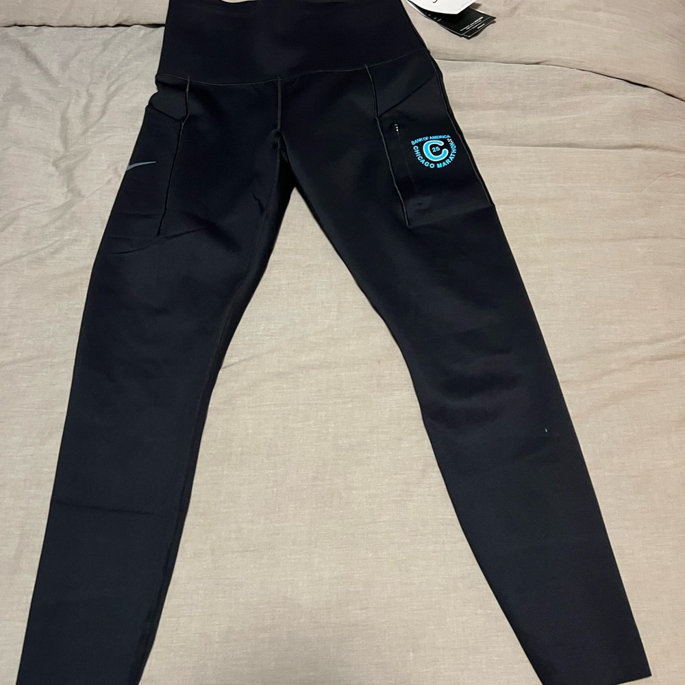 Nike Black Leggings with Teal Accents